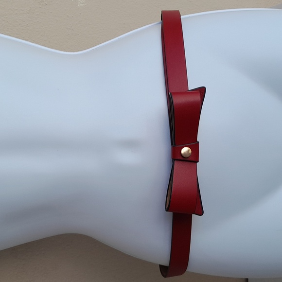 Kate Spade Red Bow Synthetic Belt Medium - Picture 1 of 9